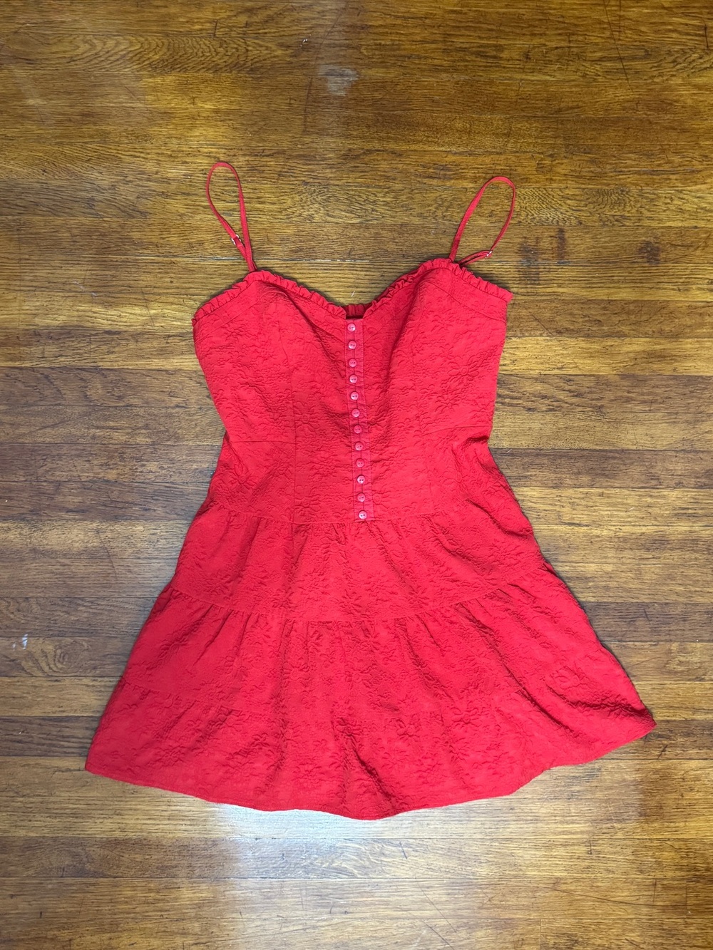 Betsey Johnson Red Tiered Mini Dress